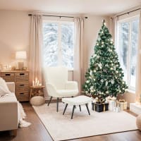 SALCAR Albero di Natale Artificiale 180 cm, Abete di Natale con Guanti e Supporto in Metallo