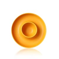 Coquetier Zeal G278A Blanc/Jaune - En Mélamine Sans BPA, Empilable, Lave-vaisselle, Pour œufs Durs Ou Mous