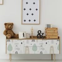 stickers-adesivi-in-vinile-amici-del-bosco-verde-e-grigio-woodland