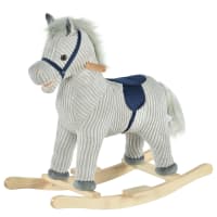 Cavallo a Dondolo Cavalcabile con Pattini in Legno Suoni Galoppo Nitrito