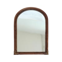 Miroir Mural Arche HOMCOM - 110x65 Cm, Cadre Bois Brun Foncé, Prêt à Accrocher