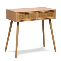 Console In Legno E Metallo – 2 Cassetti E 1 Ripiano, Larghezza 100 Cm – Stile Industriale