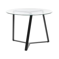 Table ronde ⌀110 cm avec pieds en métal et plateau effet marbre Carlo ...