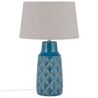 Lampe De Table En Céramique Licht-Erlebnisse RUXANDRA – Bleu/gris, 55 Cm, Douille E27, élégante Pour Salon Ou Chambre