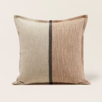 Copricuscino Rotondo Indiano In Cotone Ricamato Patchwork Khambadiya - 55 Cm, Colore Nero, Artigianale - 2