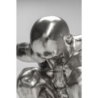 Statue design en résine homme nu accroupit la tête dans les mains