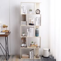 Libreria YITAHOME 5 Ripiani Stile Industriale – Scaffale Aperto Bianco Per Soggiorno, Camera Da Letto, Ufficio