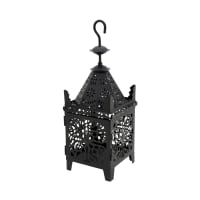 Glitzhome Set Di 2 Lanterne Decorative In Legno E Metallo, Stile Rustico, Grandi Dimensioni Per Esterno/interno