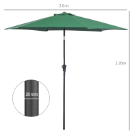Ombrellone da giardino ombrellone da tavolo inclinabile con manovella, protezione UV 40+ luci LED solari 2,7 m, senza base good