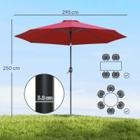 URBNLIVING Shanghai Ombrellone Rotondo Da Giardino 2,4m – Inclinabile, UPF 50+, Idrorepellente, Con Borsa (Blu)