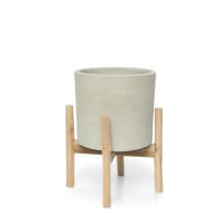 Creative Co-op Fioriera In Terracotta Invecchiata Grigio - Vaso In Pietra Arenaria 22,9x22,9x17,8 Cm Per Piante Da Interno/Esterno