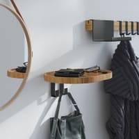 Vetrina Lea In Rovere Massiccio Oliato: 4 Ante (3 Legno + 1 Vetro) Con Fondo In Vetro - 108x140x40 Cm