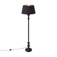 Lampadaire Trépied En Bois – Style Industriel – Noir – Ampoule E27 – Hauteur 143 Cm