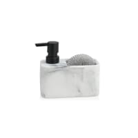 Distributeur De Savon Style Marbre Avec Porte-éponge - Pompe Pratique, Grande Capacité, Pour Cuisine Ou Salle De Bain