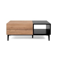 Mesa baja rectangular con altura regulable de 100x50x55 cm, con 1 cajón