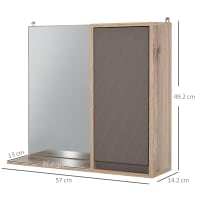 Kleankin Armadietto Bagno con 3 Ante Specchiate, Mobiletto