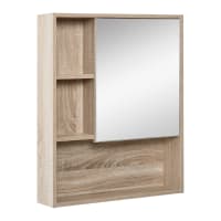 Kleankin Armadietto Da Bagno A Specchio Con Anta Scorrevole – 46x66x12 Cm, 3 Ripiani In Acciaio Inox