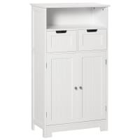 Kleankin Scaffale Bagno 5 Ripiani Salvaspazio: Mobile Moderno In Legno 30x30x140 Cm Bianco