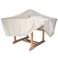 Housse De Table De Jardin Cubique 110x110 Cm - Imperméable 420D, Anti-UV, Avec Grille Aération - Pour Table Et Chaises - 7