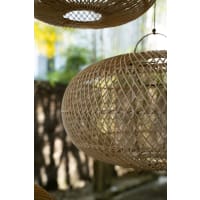 Lampada a Sospensione Vintage in Rattan Intrecciato a Mano, Altezza Regolabile