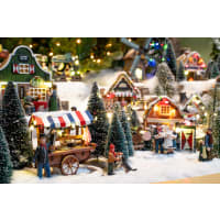Best Choice Products Set 3 Alberelli Di Natale In Ceramica Con Luci LED Calde – Decorazioni Tavolo Da Collezione, 20/25/30 Cm