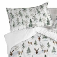 Linen House Federa Per Cuscino Decorativo Neve Continental - 100% Cotone Raso, Floreale Scuro, 65x65cm, Multicolore Prugna