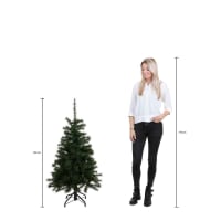 Albero Di Natale Artificiale HOMCOM 228 Cm, Ignifugo, Con 2056 Rami In PE E PVC, Base Metallica, Pigne E Aghi Realistici