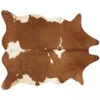 Tapis marron et beige en peau de vache 80 x 150 cm SOKE