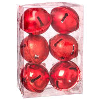 Lot De 9 Boules De Noël Rouges 8 Cm - Décorations Pour Sapin Et Intérieur - Plastique Haute Qualité