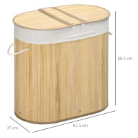 Cesta Portabiancheria SONGMICS Con Coperchio, 72 L, Cesto | WhichOne Cesto Bambù 72 Litri SONGMICS
