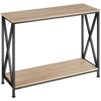 BEST MOBILIER Lord - table basse - effet bois et noir - 110 cm - style industriel pas cher