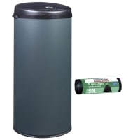 Poubelle de cuisine automatique Acier inoxydable Noir 42l Soho