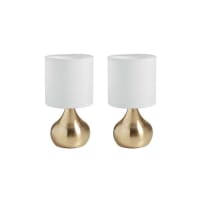 Relaxdays Lampe De Chevet Tactile Ovale, éclairage Salon Et Chambre, Abat- Jour Tissu, E14, H X D : Env. 32x18cm, Cuivre