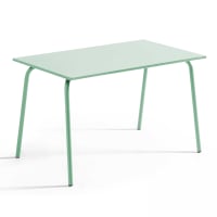 Table De Jardin Carrée En Métal Vert Cactus PALAVAS - 70x70x72 Cm, Acier Laqué, Résistante Aux Intempéries