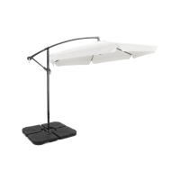 Yellowshop Ombrellone Decentrato 3x2 M – Struttura Alluminio Antracite, Telo Bianco Anti-UV Con Manovella