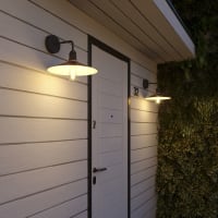 Ledvion - Lampada da Parete LED, Attacco E27, IP44, Nero & Classica