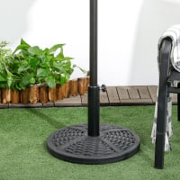 Base De Parasol Polyéthylène Ronde Tressée Prosperplast 39x13 Cm Blanc - 10 Litres