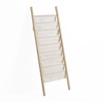 Porte-Magazines Bois Sculpté Indien – Style Ethnique Élégant, Grande Taille 38x25x23 Cm, Déco Boho Authentique Maison