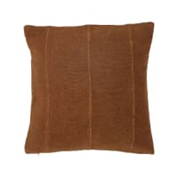 Cuscino Da Pavimento Rotondo Etnico DK Homewares 55 Cm: Fodera In Cotone Con Ricami E Patchwork Fatto A Mano - Marrone Scuro - copertina