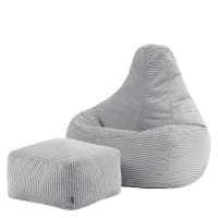 Lounge Pug Pouf Sacco Gigante Mammut, Velluto a Coste Grafite, Pouf XXL per Adulti, Camera da Letto, Soggiorno