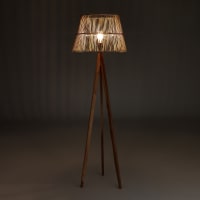 Lampada da terra su misura in legno naturale per interni - Italia