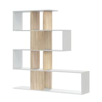 Libreria industriale in metallo ed effetto legno, 5 livelli, Marrone
