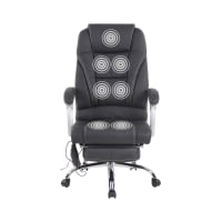 Vinsetto Poltrona da Ufficio Ergonomica, Altezza Regolabile, Reclinabile, Poggiapiedi Estraibile, Supporto Lombare, Nero | Italy