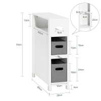 Armadietto da bagno da parete, contenitore con ripiani regolabili, ante in cannage, MDF bianco | Leroy Merlin