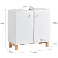 Meuble Salle De Bain Sous Lavabo Meuble Sous Lavabo Portes En Rotin Pieds Bois De Pin 2 Niveaux 60 X 30 X 60 Cm Chene 98937311
