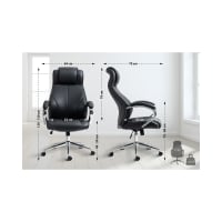Sedia Da Ufficio VS Croma Reclinabile – Ecopelle Taupe, Con Poggiatesta, Braccioli Imbottiti, Regolabile In Altezza, Portata 150 Kg - 3