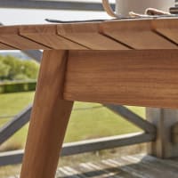 Teck'Attitude Table Pliante carrée en Teck Massif Cardif 90 x 90 cm