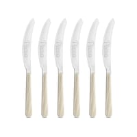 BUGATTI Glamour Set 4 Coltelli Da Formaggio In Acciaio Inossidabile 18/10, Manico Avorio, 16x26x3 Cm – Regalo Da Tavola