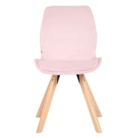 Lot De 6 Chaises De Salle à Manger - Dossier En Rotin - Assise En Velours Bois Massif Naturel 98422361