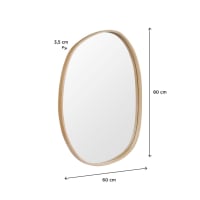 Miroir Salle De Bain, Miroir Mural Arqué, Cadre En Aluminium, 91 X 61 Cm, Avec Film De Sécurité, Montage Facile, Pour Salon, Chambre, Salle De Bain, Doré Clair